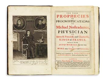 NOSTRADAMUS, MICHEL DE. The True Prophecies or Prognostications.  1672